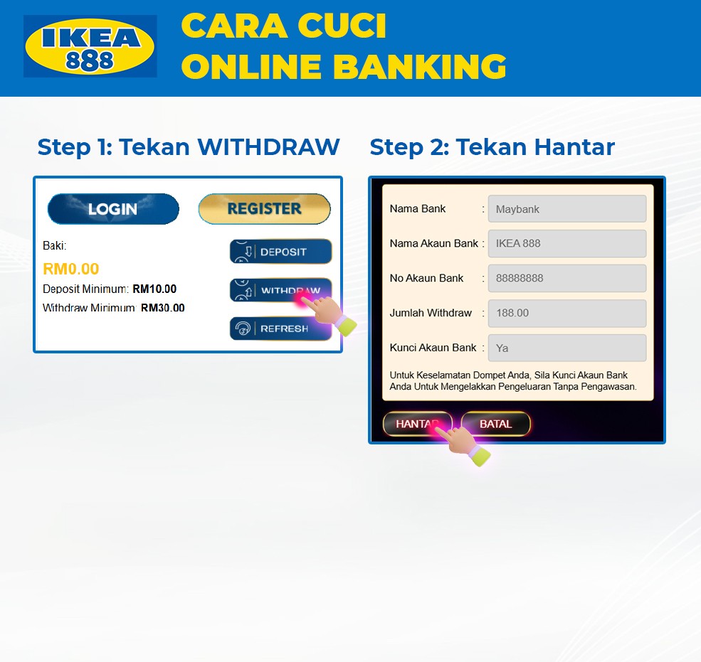 Ikea888 Withdrawal steps image