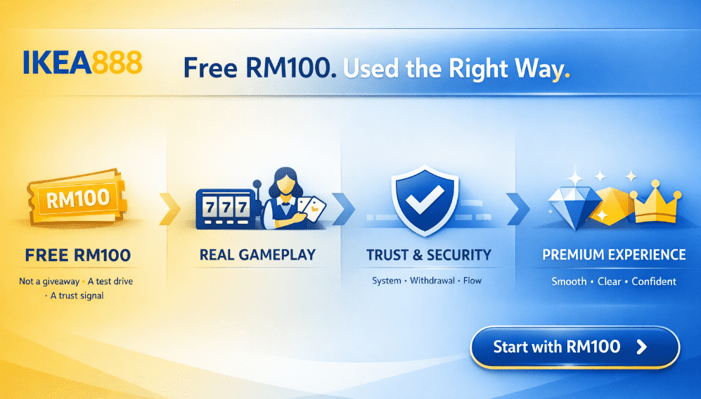 Slot free credit RM100 with Ikea888 best online casino in Malaysia